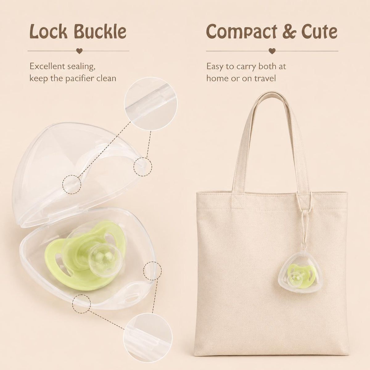 Portable Pacifier Case Holder | Travel-Friendly Baby Essential