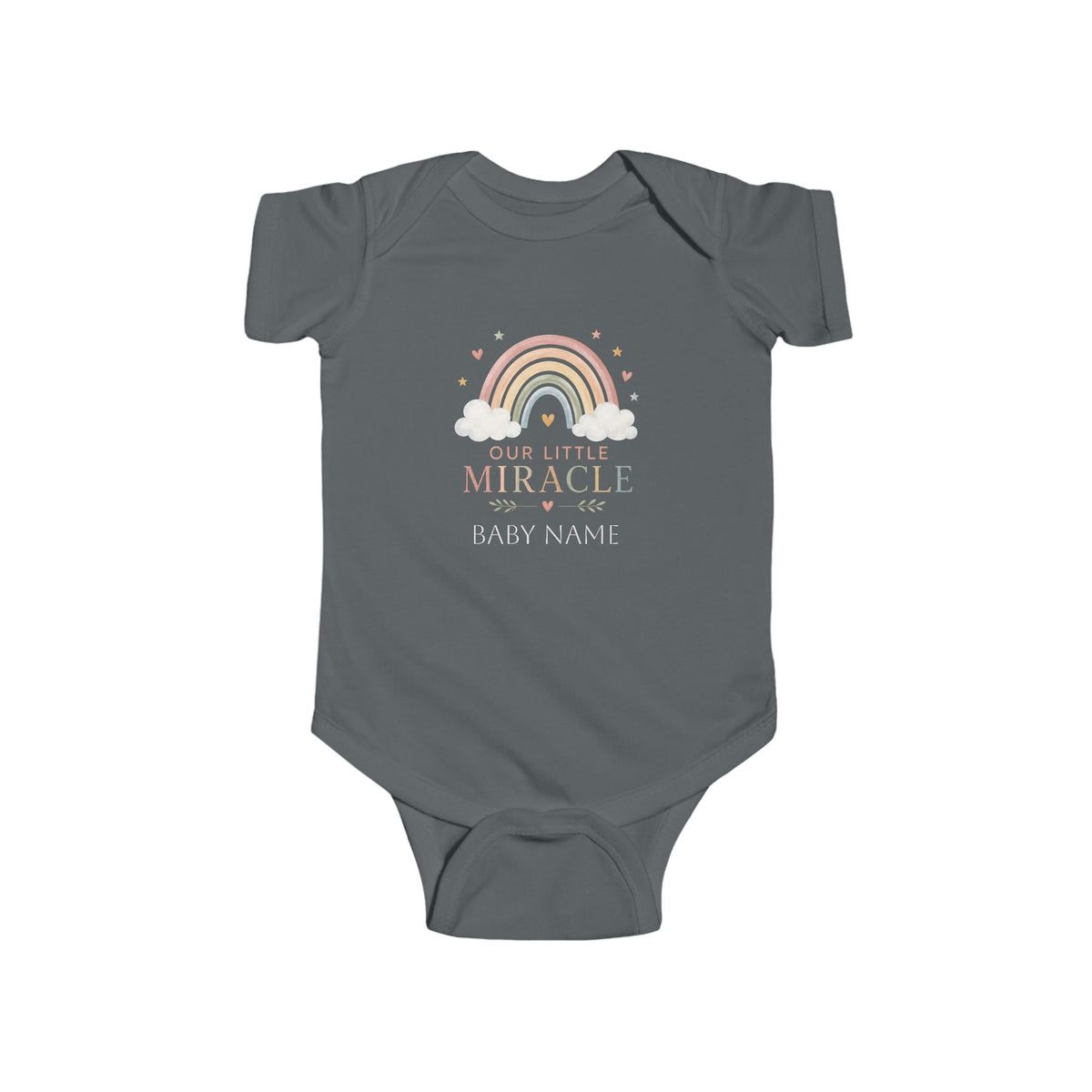 Our Little Miracle rainbow infant bodysuit | customizable baby name