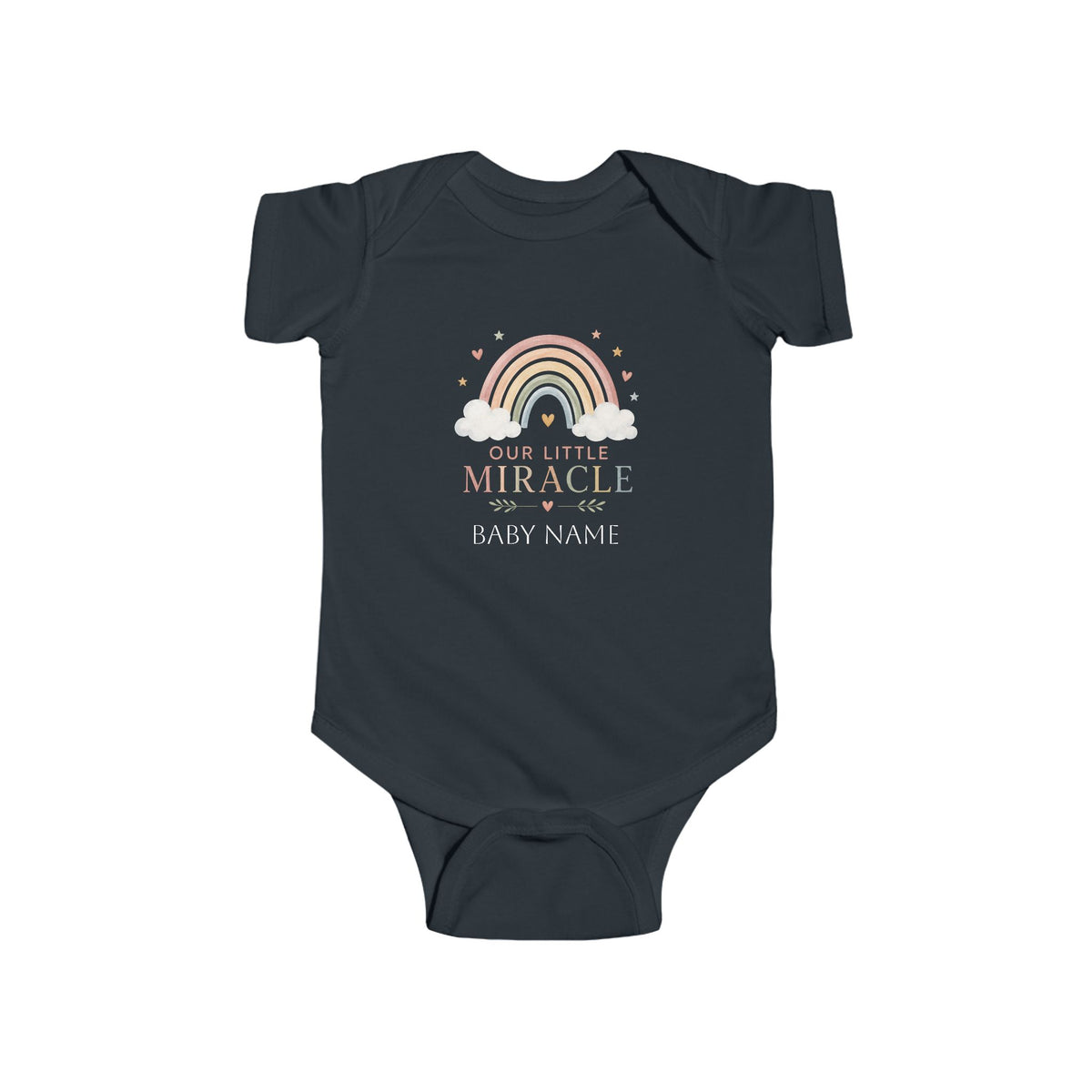 Our Little Miracle rainbow infant bodysuit | customizable baby name