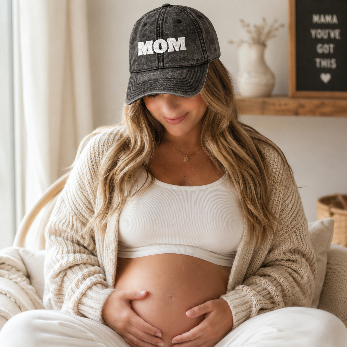 Personalized Embroidered Mom Dad Grandma Grandpa Hat, Custom Mama Nana Papa Vintage Baseball Cap, Pregnancy Announcement Gift