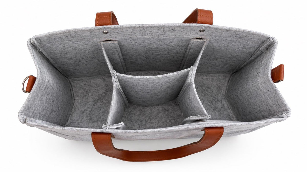 Felt Diaper Caddy Organizer, Baby Essentials Storage Basket, Portable Nursery Bag