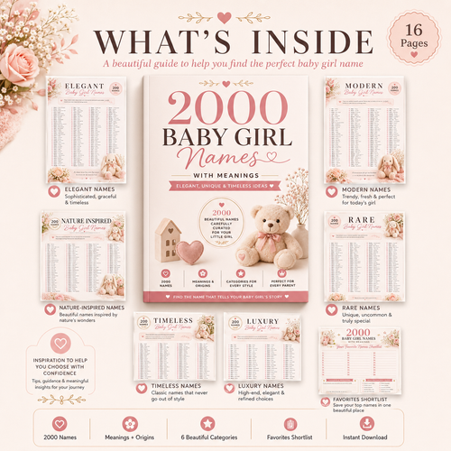 2000 Baby Girl Names With Meanings — Elegant, Unique & Timeless Ideas